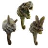 3pcs Simulation Dinosaur Fossils Hooks Ancient Age Dinosaur Skeleton Resin Wall Hangers Coat Hooks Key Hooks,Retro Green