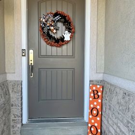 Ghost Halloween Wreath Front Door Decor, Door Wreath, Halloween Festival Holiday Wreath, Ghost Wreath Door Decoration