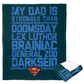 Superman Silk Touch Throw Blanket, 50" x 60", DC Strongest Dad Blue