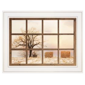 "View of Fields" by Lori Deiter, Ready to Hang Framed Print, White Window-Style Frame