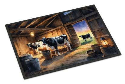 Cows Evening Milking Time Doormat Front Door Mat Indoor Outdoor Rugs for Entryway, Non Slip Washable Low Pile, 24H X 36W