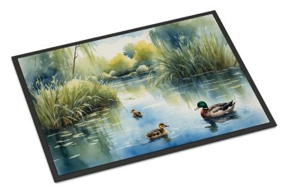 Ducks by the Pond Doormat Front Door Mat Indoor Outdoor Rugs for Entryway, Non Slip Washable Low Pile, 24H X 36W