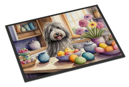 Decorating Easter Bergamasco Sheepdog Doormat Front Door Mat Indoor Outdoor Rugs for Entryway, Non Slip Washable Low Pile, 24H X 36W