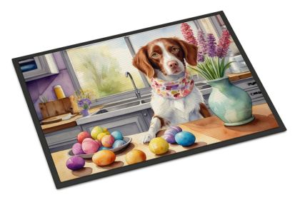 Decorating Easter Brittany Spaniel Doormat Front Door Mat Indoor Outdoor Rugs for Entryway, Non Slip Washable Low Pile, 24H X 36W