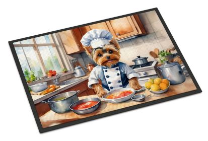 Yorkie Yorkshire Terrier The Chef Doormat Front Door Mat Indoor Outdoor Rugs for Entryway, Non Slip Washable Low Pile, 24H X 36W