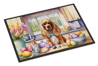 Decorating Easter Cocker Spaniel Doormat Front Door Mat Indoor Outdoor Rugs for Entryway, Non Slip Washable Low Pile, 24H X 36W