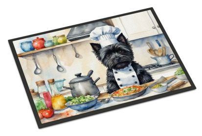 Cairn Terrier The Chef Doormat Front Door Mat Indoor Outdoor Rugs for Entryway, Non Slip Washable Low Pile, 24H X 36W