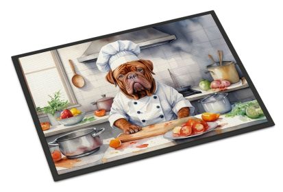 Dogue de Bordeaux The Chef Doormat Front Door Mat Indoor Outdoor Rugs for Entryway, Non Slip Washable Low Pile, 24H X 36W