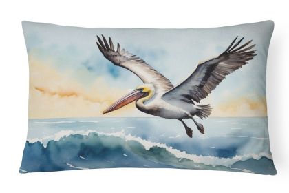 Birds, Birds, Birds Throw Pillow Throw Pillow for Indoor Couch Bed Outdoor Patio Washable, Pelican Soaring 7514,12Hx16W