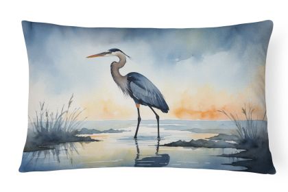 Birds, Birds, Birds Throw Pillow Throw Pillow for Indoor Couch Bed Outdoor Patio Washable, Blue Heron Barely Lit Sky 7501,12Hx16W