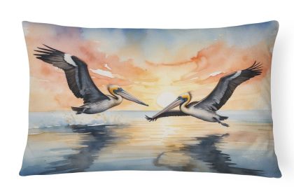 Birds, Birds, Birds Throw Pillow Throw Pillow for Indoor Couch Bed Outdoor Patio Washable, Pelicans Flying 7512,12Hx16W