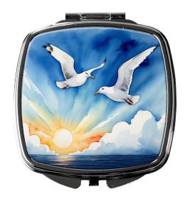 Gulls Soaring High Compact Mirror Decorative Travel Makeup Mirror for Women Girls Gifts Pocket Makeup Mirror Folding Handheld