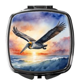 Pelican Fyling at Sunrise Compact Mirror Decorative Travel Makeup Mirror for Women Girls Gifts Pocket Makeup Mirror Folding Handheld