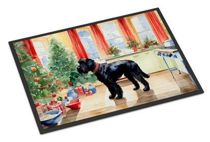 Giant Schnauzer Christmas Cookies Doormat Front Door Mat Indoor Outdoor Rugs for Entryway, Non Slip Washable Low Pile, 24H X 36W