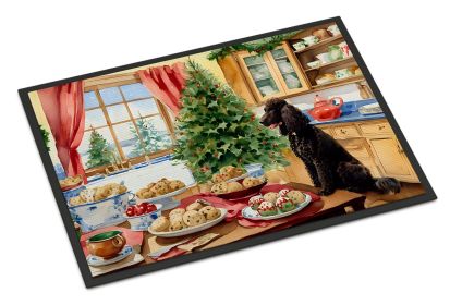 Irish Water Spaniel Christmas Cookies Doormat Front Door Mat Indoor Outdoor Rugs for Entryway, Non Slip Washable Low Pile, 24H X 36W