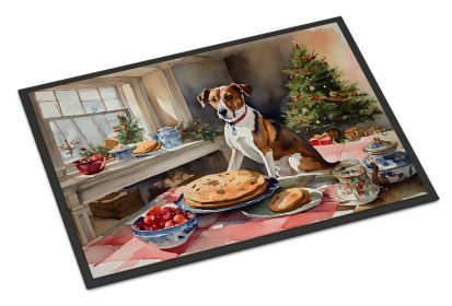 English Foxhound Christmas Cookies Doormat Front Door Mat Indoor Outdoor Rugs for Entryway, Non Slip Washable Low Pile, 24H X 36W