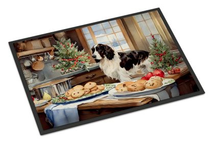 English Cocker Spaniel Christmas Cookies Doormat Front Door Mat Indoor Outdoor Rugs for Entryway, Non Slip Washable Low Pile, 24H X 36W