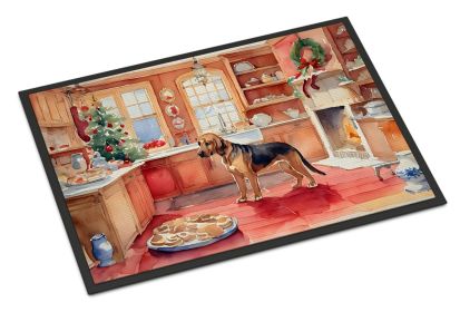 Bloodhound Christmas Cookies Doormat Front Door Mat Indoor Outdoor Rugs for Entryway, Non Slip Washable Low Pile, 24H X 36W