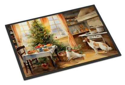 Borzoi Christmas Cookies Doormat Front Door Mat Indoor Outdoor Rugs for Entryway, Non Slip Washable Low Pile, 24H X 36W