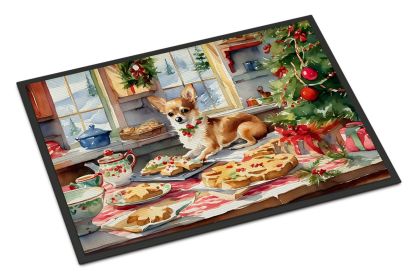 Chihuahua Christmas Cookies Doormat Front Door Mat Indoor Outdoor Rugs for Entryway, Non Slip Washable Low Pile, 24H X 36W