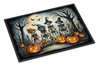 Calacas Skeletons Spooky Halloween Doormat Front Door Mat Indoor Outdoor Rugs for Entryway, Non Slip Washable Low Pile, 24H X 36W