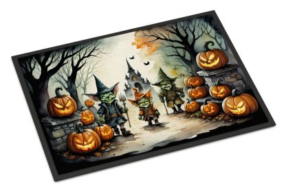 Goblins Spooky Halloween Doormat Front Door Mat Indoor Outdoor Rugs for Entryway, Non Slip Washable Low Pile, 24H X 36W