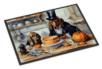 Bloodhound Fall Kitchen Pumpkins Doormat Front Door Mat Indoor Outdoor Rugs for Entryway, Non Slip Washable Low Pile, 24H X 36W