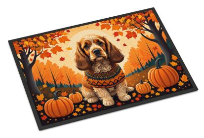 Cocker Spaniel Fall Doormat Front Door Mat Indoor Outdoor Rugs for Entryway, Non Slip Washable Low Pile, 24H X 36W