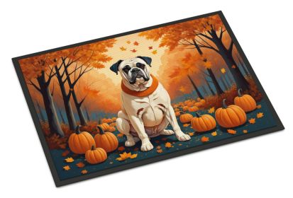 White Boxer Fall Doormat Front Door Mat Indoor Outdoor Rugs for Entryway, Non Slip Washable Low Pile, 24H X 36W