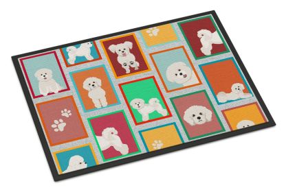 Lots of Bichon Frise Doormat Front Door Mat Indoor Outdoor Rugs for Entryway, Non Slip Washable Low Pile, 24H X 36W