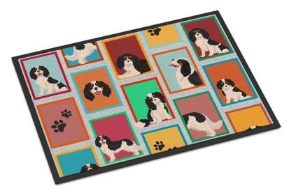 Lots of Tricolor Cavalier Spaniel Doormat Front Door Mat Indoor Outdoor Rugs for Entryway, Non Slip Washable Low Pile, 24H X 36W