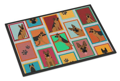 Lots of German Shepherd Doormat Front Door Mat Indoor Outdoor Rugs for Entryway, Non Slip Washable Low Pile, 24H X 36W