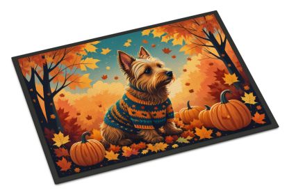 Australian Terrier Terrier Fall Doormat Front Door Mat Indoor Outdoor Rugs for Entryway, Non Slip Washable Low Pile, 24H X 36W