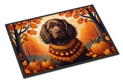 Boykin Spaniel Fall Doormat Front Door Mat Indoor Outdoor Rugs for Entryway, Non Slip Washable Low Pile, 24H X 36W