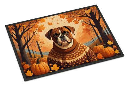 Boxer Fall Doormat Front Door Mat Indoor Outdoor Rugs for Entryway, Non Slip Washable Low Pile, 24H X 36W