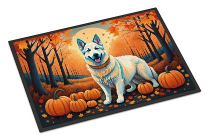 White German Shepherd Fall Doormat Front Door Mat Indoor Outdoor Rugs for Entryway, Non Slip Washable Low Pile, 24H X 36W