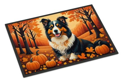 Collie Fall Doormat Front Door Mat Indoor Outdoor Rugs for Entryway, Non Slip Washable Low Pile, 24H X 36W