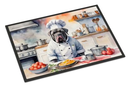 Neapolitan Mastiff The Chef Doormat Front Door Mat Indoor Outdoor Rugs for Entryway, Non Slip Washable Low Pile, 24H X 36W