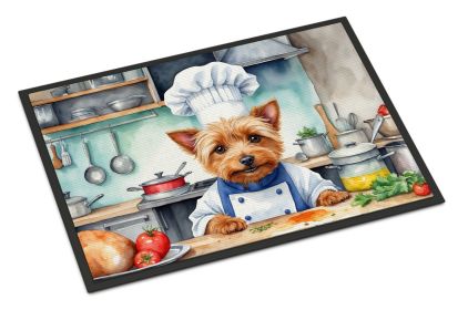 Australian Terrier The Chef Doormat Front Door Mat Indoor Outdoor Rugs for Entryway, Non Slip Washable Low Pile, 24H X 36W