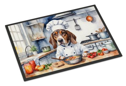 American English Coonhound The Chef Doormat Front Door Mat Indoor Outdoor Rugs for Entryway, Non Slip Washable Low Pile, 24H X 36W