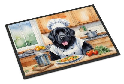 Newfoundland The Chef Doormat Front Door Mat Indoor Outdoor Rugs for Entryway, Non Slip Washable Low Pile, 24H X 36W