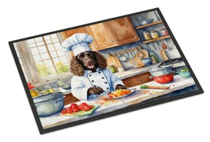 American Water Spaniel The Chef Doormat Front Door Mat Indoor Outdoor Rugs for Entryway, Non Slip Washable Low Pile, 24H X 36W