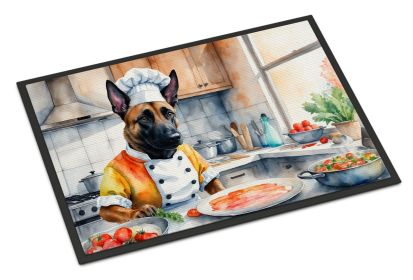 Belgian Malinois The Chef Doormat Front Door Mat Indoor Outdoor Rugs for Entryway, Non Slip Washable Low Pile, 24H X 36W