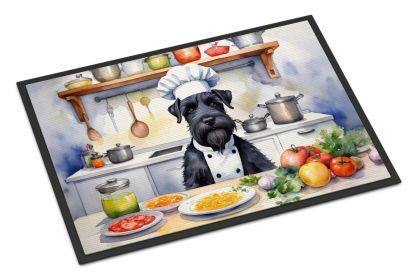 Giant Schnauzer The Chef Doormat Front Door Mat Indoor Outdoor Rugs for Entryway, Non Slip Washable Low Pile, 24H X 36W