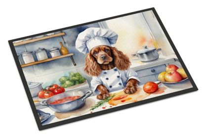 Cocker Spaniel The Chef Doormat Front Door Mat Indoor Outdoor Rugs for Entryway, Non Slip Washable Low Pile, 24H X 36W