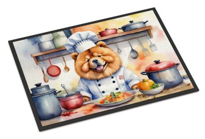 Chow Chow The Chef Doormat Front Door Mat Indoor Outdoor Rugs for Entryway, Non Slip Washable Low Pile, 24H X 36W