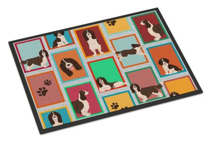 Lots of Liver English Springer Spaniel Doormat Front Door Mat Indoor Outdoor Rugs for Entryway, Non Slip Washable Low Pile, 24H X 36W