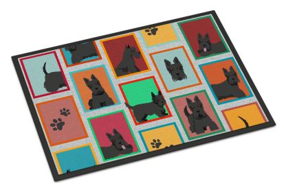 Lots of Scottish Terrier Doormat Front Door Mat Indoor Outdoor Rugs for Entryway, Non Slip Washable Low Pile, 24H X 36W