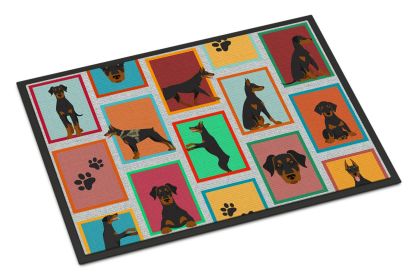 Lots of Doberman Pinscher Doormat Front Door Mat Indoor Outdoor Rugs for Entryway, Non Slip Washable Low Pile, 24H X 36W