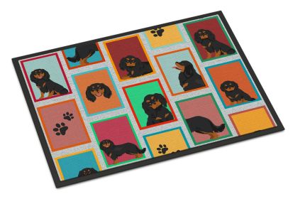 Lots of Black and Tan Cavalier King Charles Spaniel Doormat Front Door Mat Indoor Outdoor Rugs for Entryway, Non Slip Washable Low Pile, 24H X 36W